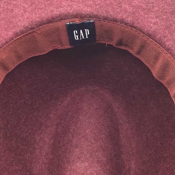 🔴👒2/$12+Discount Ship! Gap Burgundy Wool Hat With Tweed Bow - Picture 5 of 5
